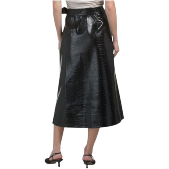 TOCCIN Beatrice Faux Leather Wrap Skirt - Picture 2 of 4